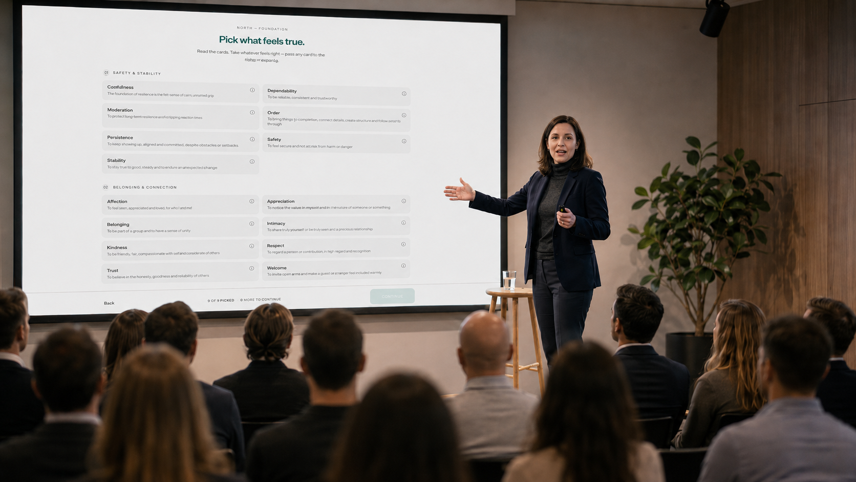 ValuesTree session — picking the values that feel true